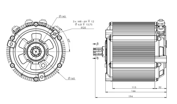 SiAECOSYS D133A-65 5000W 72V M - đánh giá và giá Mid Drive Motor Kit 72V 5000W