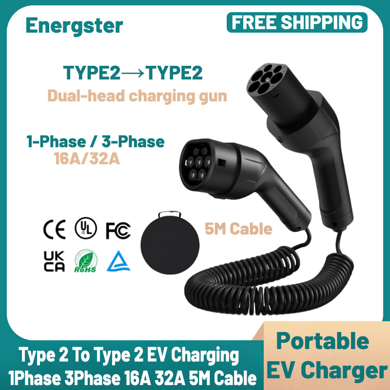 Type 2 To Type 2 Portable EV C - đánh giá và giá Ev Charger Type 2 22Kw 32A 3 Phase